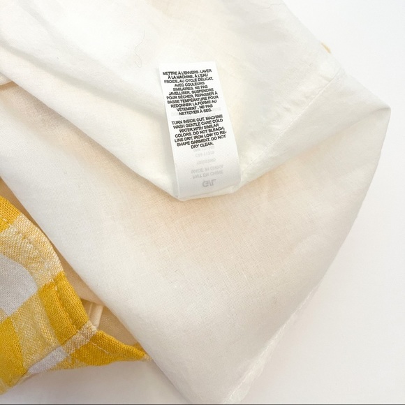 Dynamite Yellow Gingham Puff Sleeve Wrap Dress Size Large - Picture 8 of 8